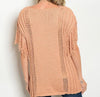 Apricot Fringe Chenille Sweater